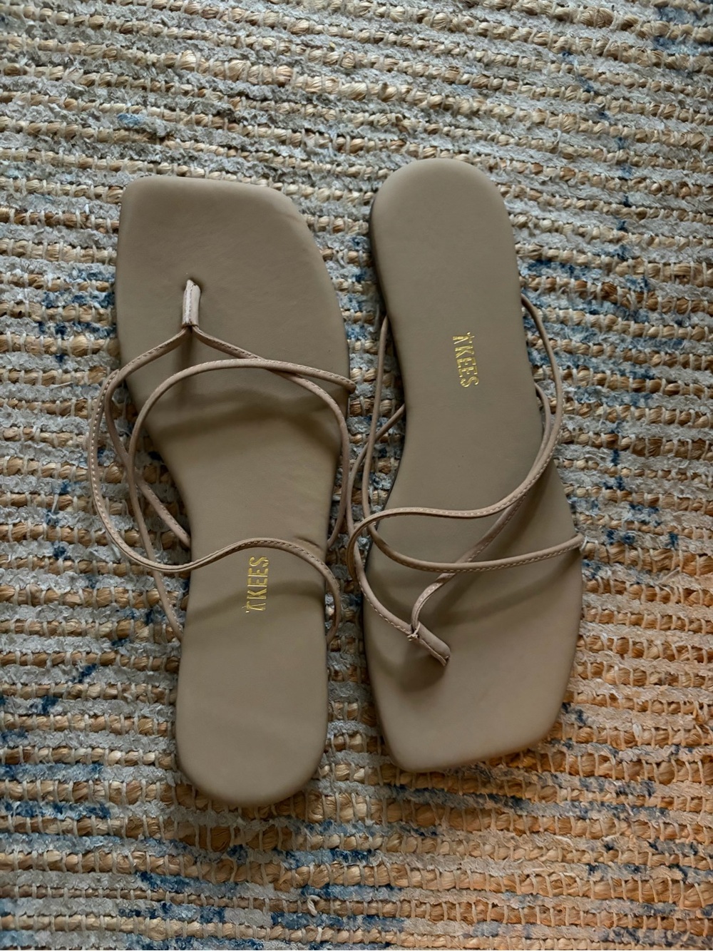 NWOT TKEES Taupe Strappy Square-Toe Sandals
